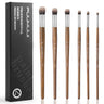 Fuumuui Art Supplies Ensemble de 6 pinceaux ronds en dôme de poils de blaireau pour artistes professionnels, avec manches en bois et viroles en métal, avec des tailles de pinceaux individuelles 22, 18, 16, 14, 10 et 6, présentés avec son emballage noir 'Fuumuui Professional Series Premium Art Brushes'.
