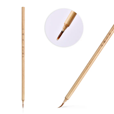 Pinceau de calligraphie chinoise loup Fuumuui avec manche en bois naturel et pointe fine détaillée en poils de loup foncé