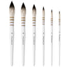 Fuumuui 6pcs Professional Watercolor Brushes with white handles in various sizes