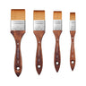 Fuumuui Ensemble de pinceaux plats polyvalents 4 pièces (20/30/40/50 mm) avec poils synthétiques de qualité supérieure et manches en bois.