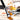 Fuumuui Ensemble de 9 pinceaux coudés professionnels en nylon pour peinture acrylique avec manches noirs, viroles argentées et poils orange.