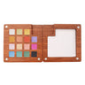Fuumuui Pearlescent Watercolors: Open magnetic wooden palette displaying 15 iridescent square watercolor pans.