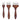 Set of 3 FUUMUUI Comb Brush Flat texture brushes in sizes 3/4 inch, 1 1/4 inch, and 1 5/8 inch. White synthetic nylon rake brushes for acrylic, oil, and watercolor painting with dark wood handles.