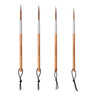 Fuumuui Fournitures d'art Ensemble de 4 pinceaux à pointe longue en poils d'animaux avec manches en bambou naturel et boucles de suspension noires, idéal pour la peinture à l'aquarelle et la calligraphie.