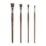 Fournitures d'art Fuumuui, ensemble de 4 pinceaux plats en poils de blaireau avec manches en bois marron pour la peinture acrylique et à l'huile