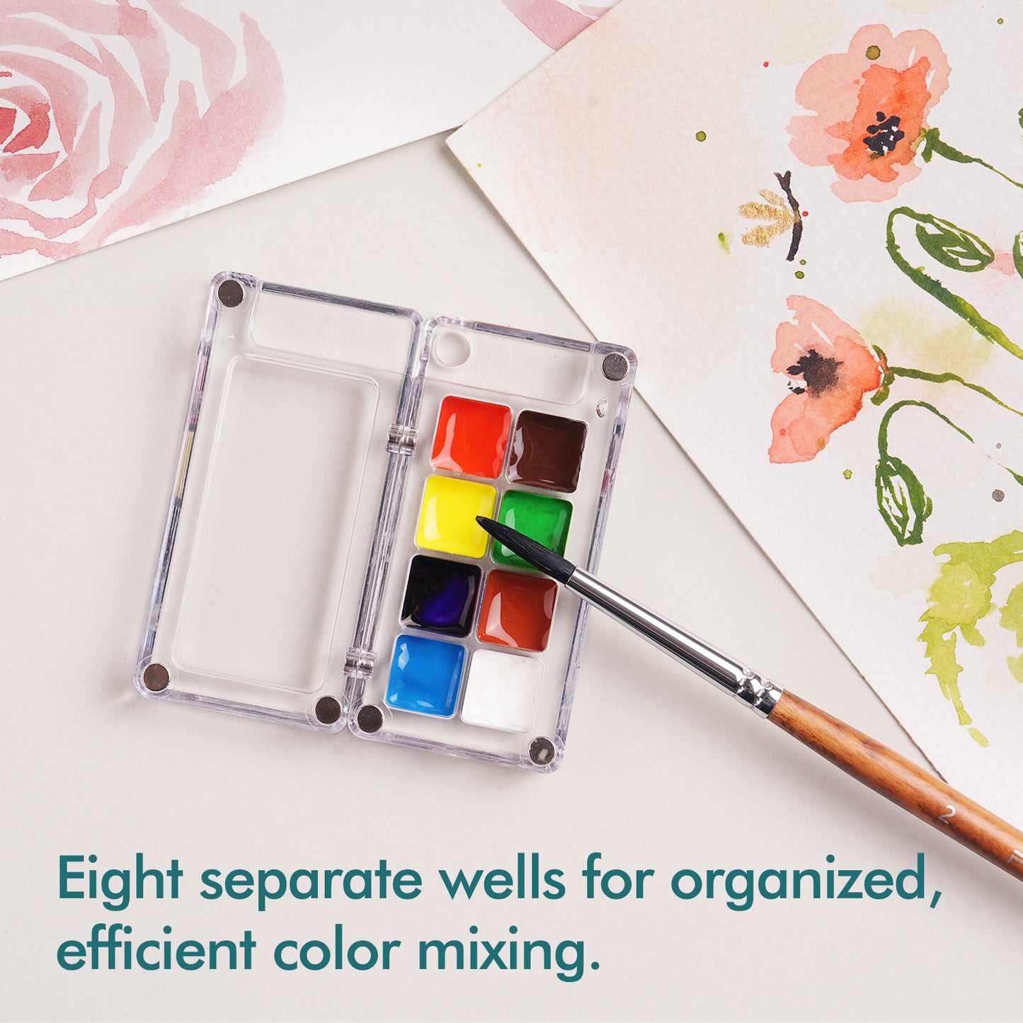 Fuumuui Watercolor Paint Box, Portable travel Paint Tray Box, Water Color, Gouache, Acrylic Paint Mini Empty Box Palettes