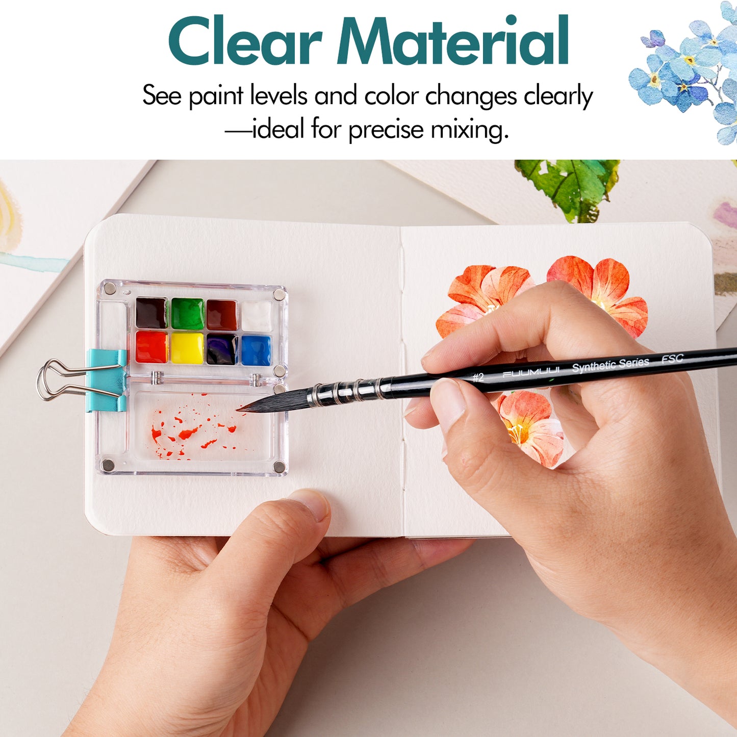Fuumuui Watercolor Paint Box, Portable travel Paint Tray Box, Water Color, Gouache, Acrylic Paint Mini Empty Box Palettes
