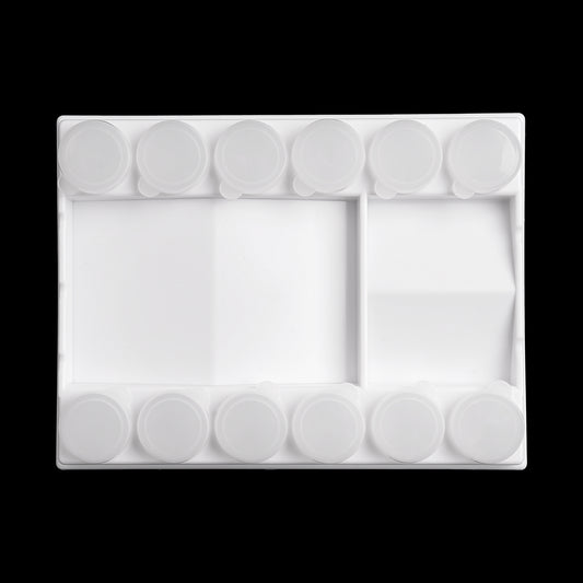 Fuumuui 12-Well Paint Palette with Mixing Area – Leakproof Mini Paint Pots for Watercolor, Acrylic, and Gouache