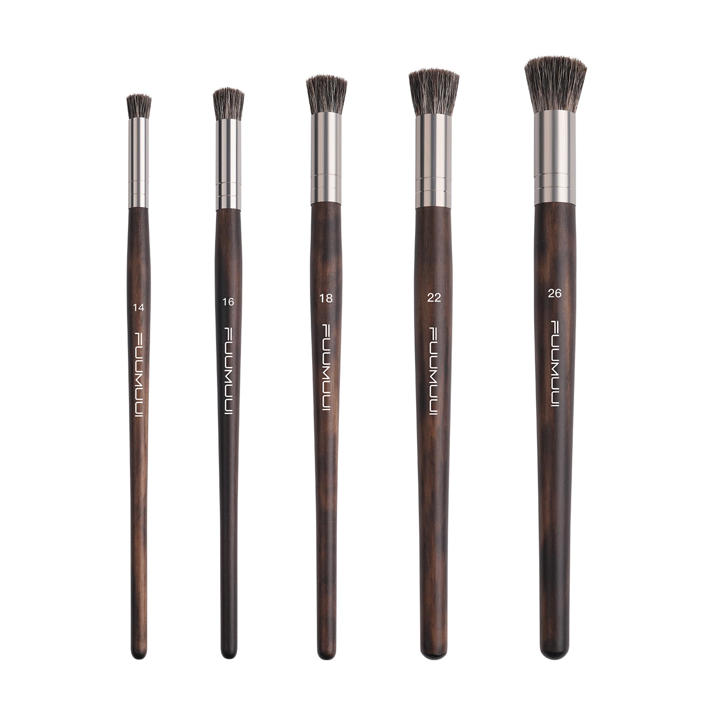 Fuumuui 5pcs natural animal hair brushes, suitable for acrylic, oil and gouache