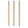 Ensemble de 3 pinceaux aquarelle Fuumuui avec manches en bambou naturel, mélange de poils de belette et de lapin, pointes courtes pour la précision et le contrôle, avec boucles de suspension.