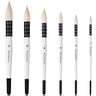 Ensemble de 6 pinceaux aquarelle professionnels Fuumuui avec pointes effilées et manches blancs.