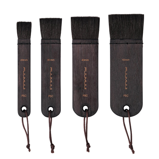 Fuumuui 4-pack Watercolor Brushes – Great for washes, backgrounds and large areas of painting