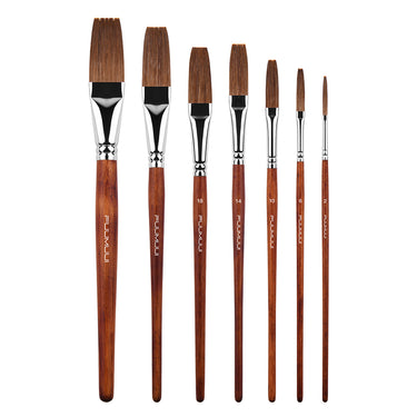 Fuumuui Kolinsky Zobelhaar Aquarellpinsel-Set, natürliche Borsten, mit den Größen 2, 6, 10, 14, 18, einschließlich Detailpinsel, ideal für den Gebrauch durch professionelle Künstler.