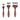 Fuumuui multi-head nylon comb brush set with 3/4", 1 1/4", and 1 5/8" flat bristles, ideal for art textures and special effects.