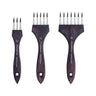 Fuumuui Multi-Head Nylon Comb Brush set for textures and special effects. Features three round nylon comb brushes of different sizes with dark wood handles, perfect Fuumuui art supplies.