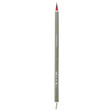 FUUMUUI Handcrafted Red Goat Hair Watercolor Brush with a green handle, offering excellent absorption and flow for art supplies.