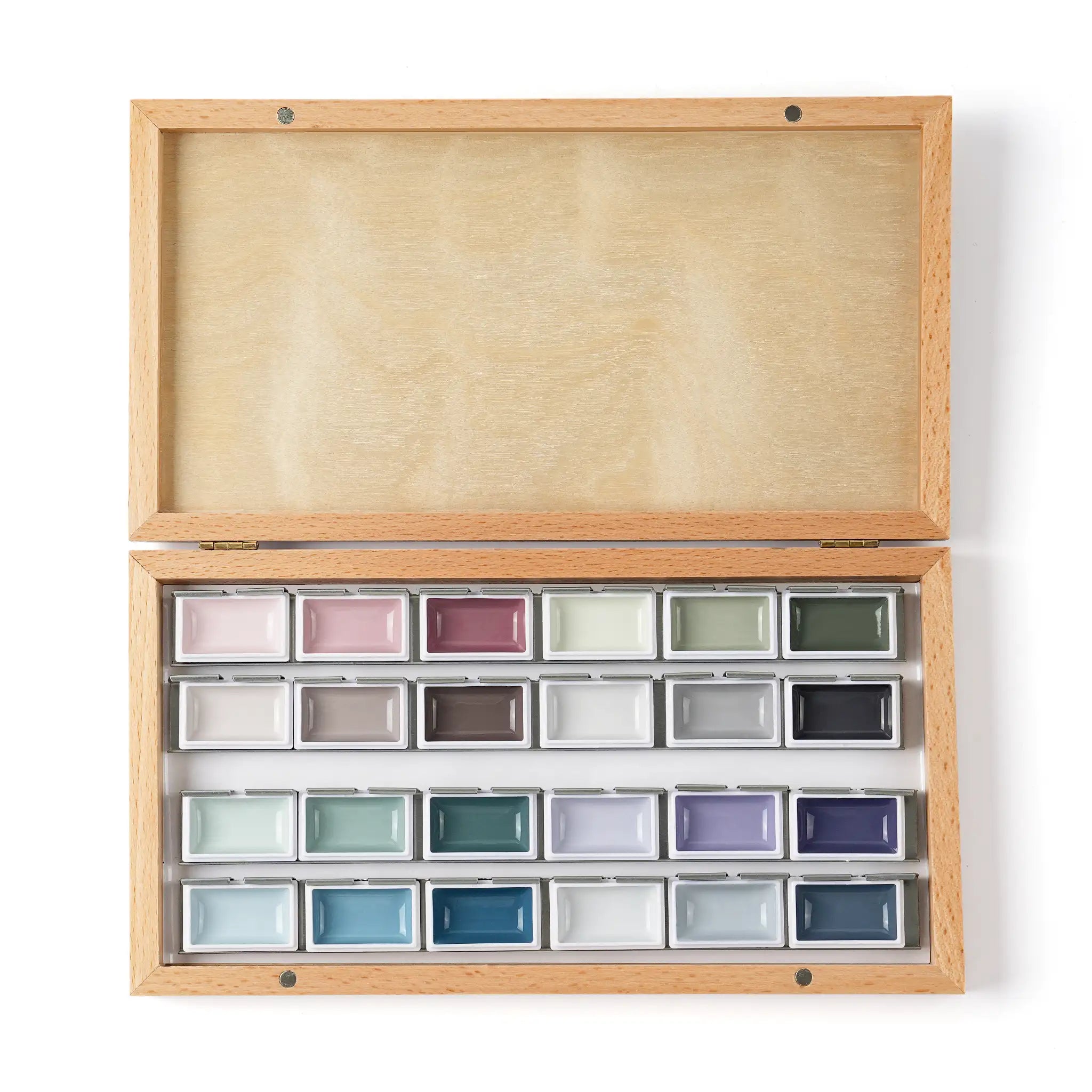 24-Color Muted Opaque Semi-Solid Watercolor Set | Fuumuui