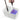 Fuumuui ceramic paint brush wash bowl with two divided compartments, featuring a brush soaking in clean water and another rinsing red paint in purple water.