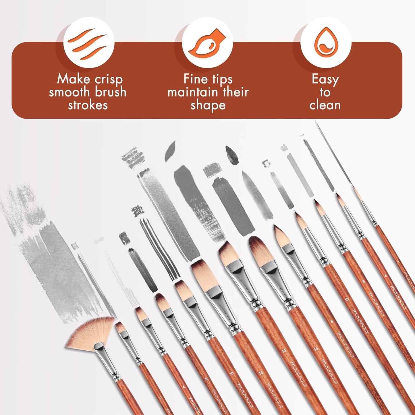 Fuumuui Professional 26pcs Nylon Acrylic Set