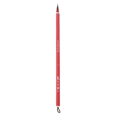 Fuumuui art supplies: handcrafted red goat hair watercolor brush with red handle for excellent absorption and flow.
