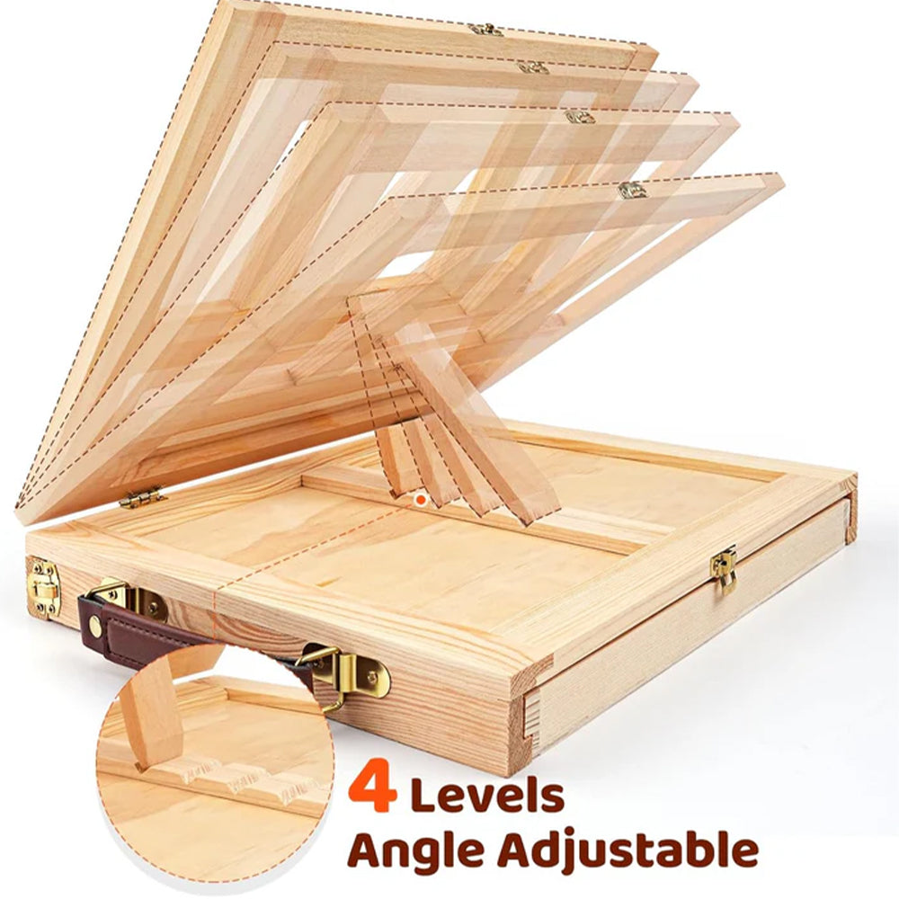 Fuumuui 6pcs Professional Acrylic Brushes & Palette Knife & Wooden easel - Kit