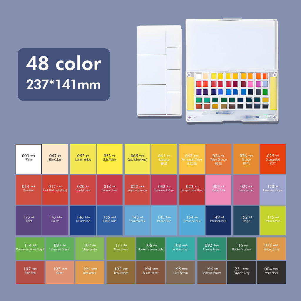 Fuumuui 48 Color Watercolor Paint Set