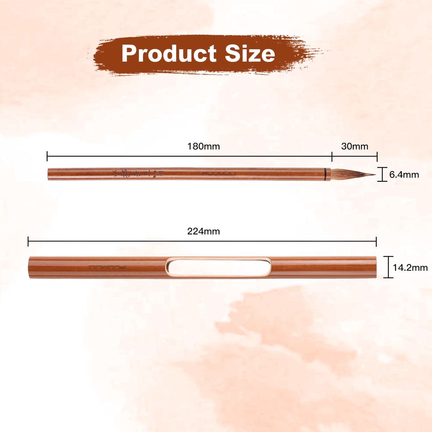 FUUMUUI Handmade Animal Hair Calligraphy Brush with Magnetic Cap & Gift Packaging