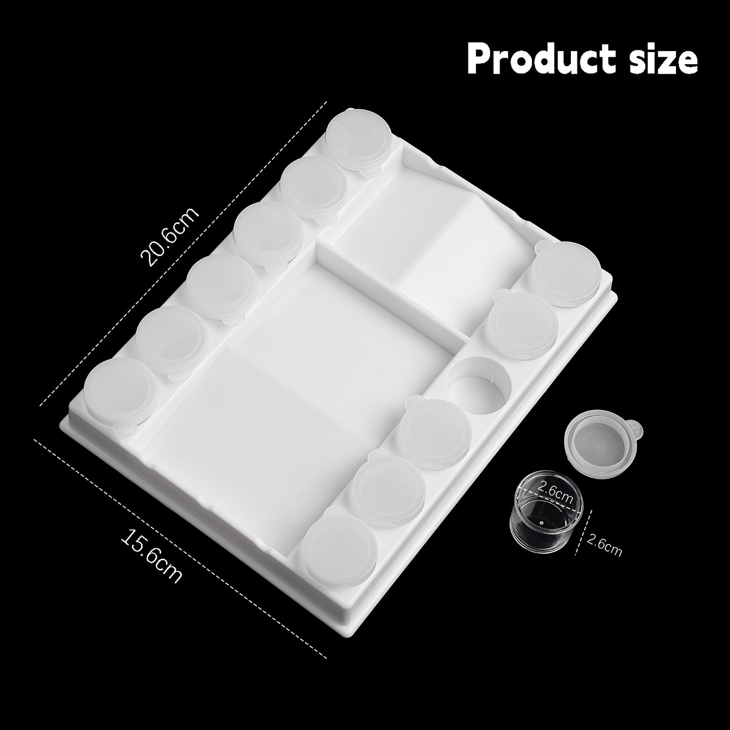 Fuumuui 12-Well Paint Palette with Mixing Area – Leakproof Mini Paint Pots for Watercolor, Acrylic, and Gouache