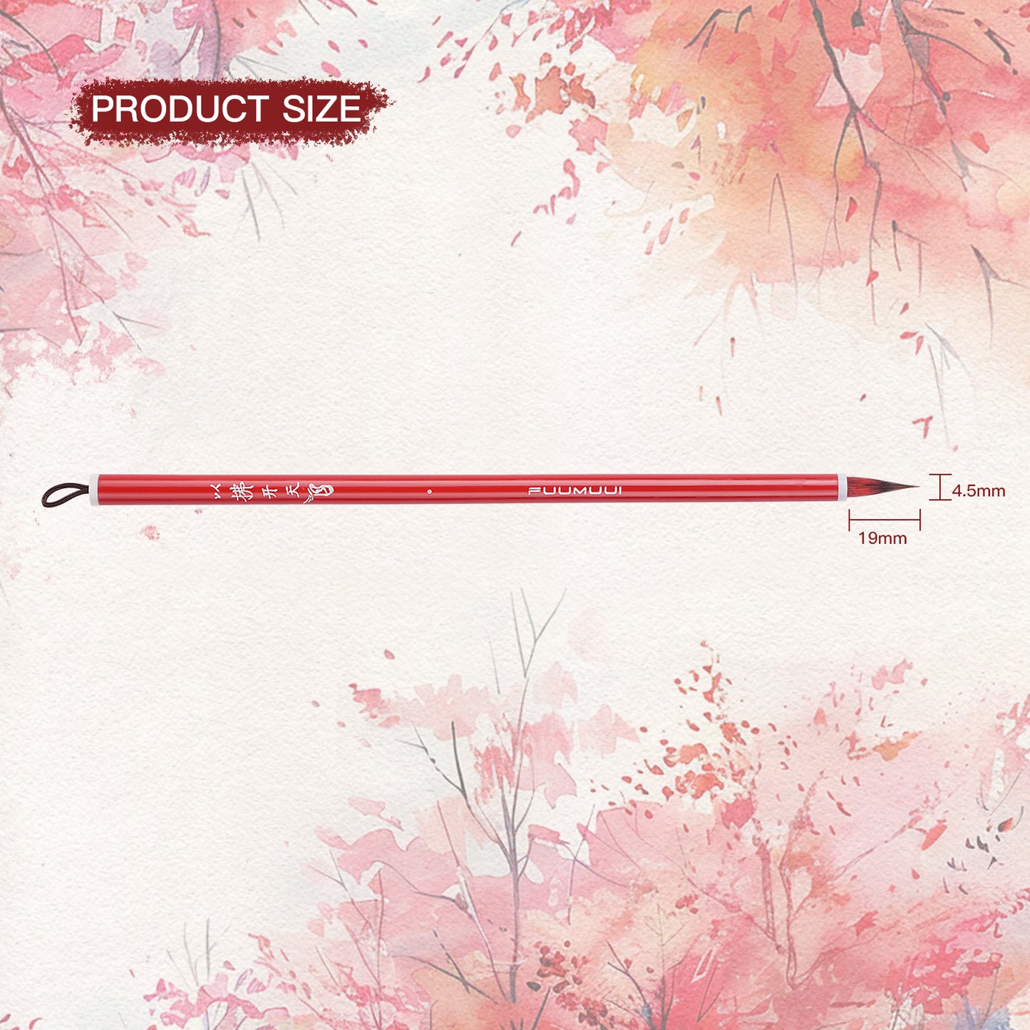 FUUMUUI Handcrafted Red Goat Hair Watercolor Brush (Red / Green Handle) – Excellent Absorption & Flow