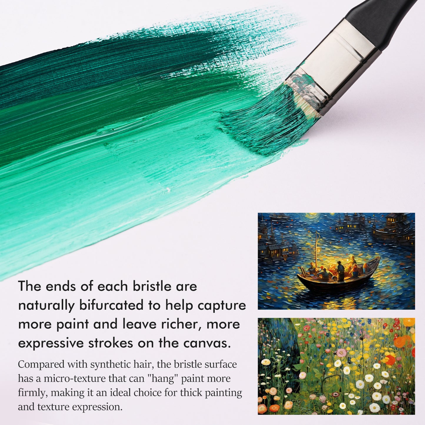 Fuumuui 10pcs professional brush set for acrylic and oil painting