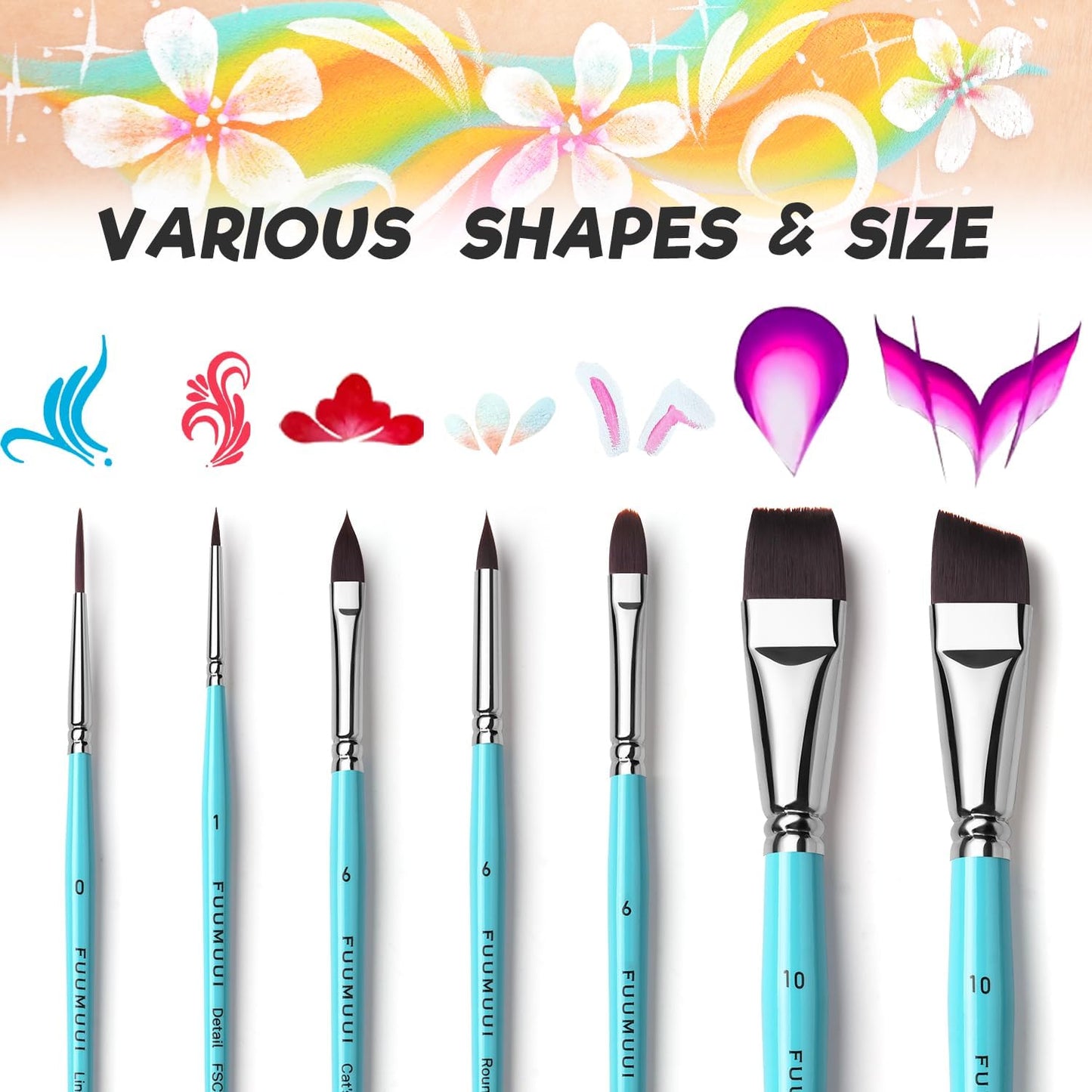 Fuumuui 7pcs Face,Acrylic Painting Brushes