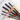 Fuumuui 5pcs professional watercolor brushes with black handles and copper ferrules in various flat sizes, displayed on a watercolor painting and a white palette.