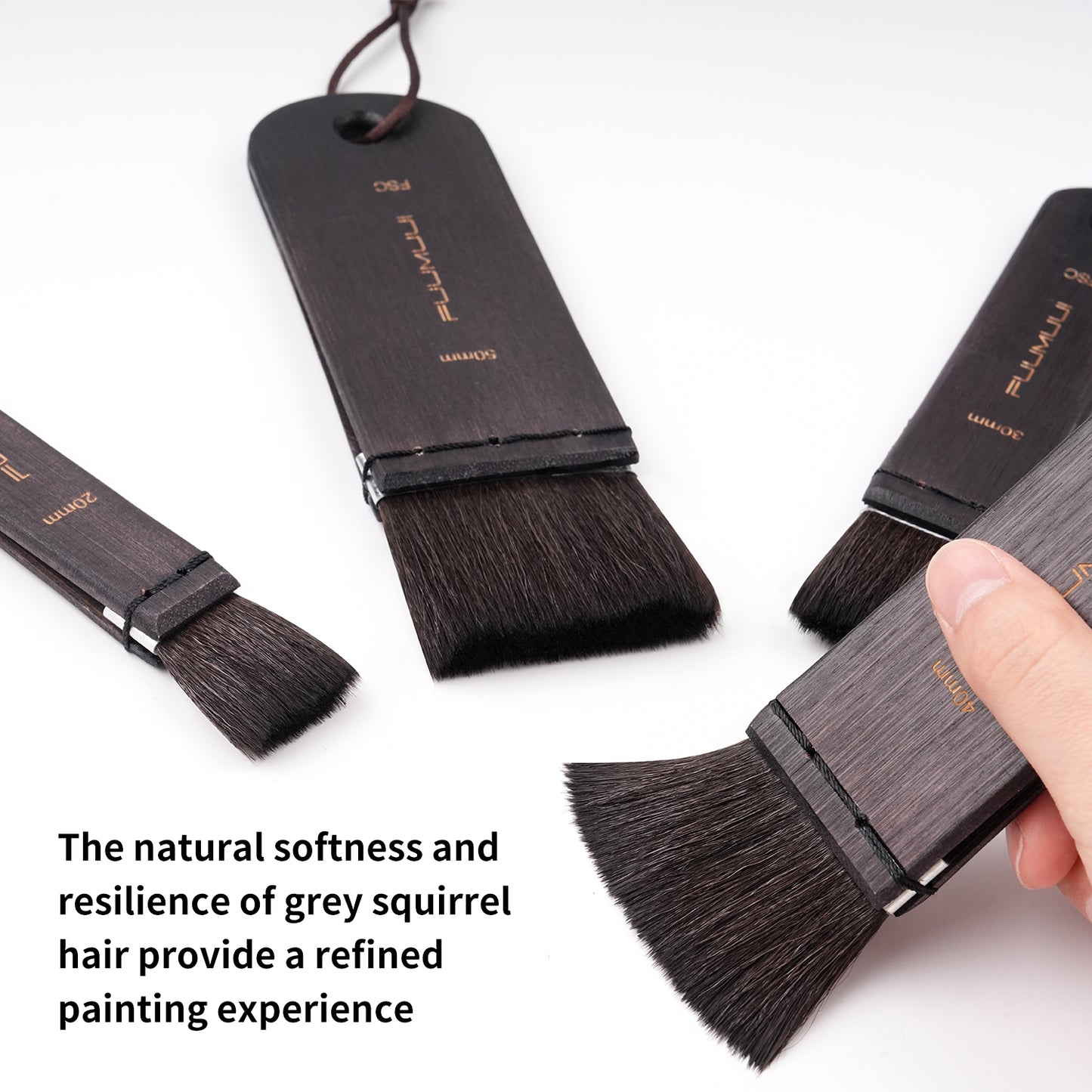 Fuumuui 4-pack Watercolor Brushes – Great for washes, backgrounds and large areas of painting