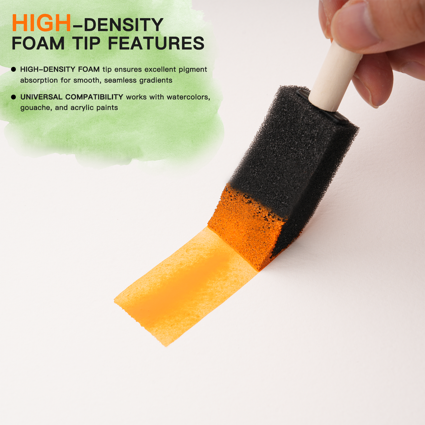 Multipurpose Sponge Paint Brushes – Set of 6 for blending, texture and calm creative moments