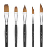 Fuumuui 5-piece professional sable watercolor brush set, featuring flat, cat's tongue, and dagger stripper shapes.