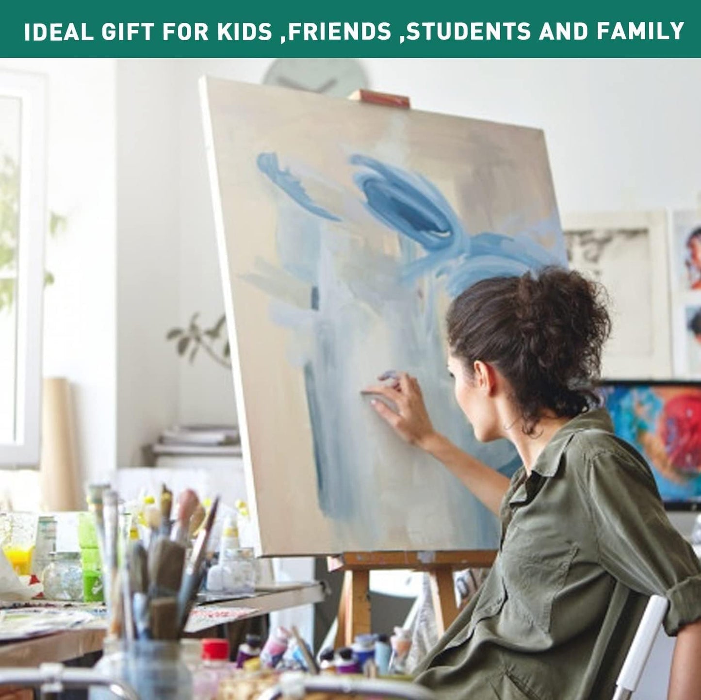 Fuumuui Gouache Paint Set, 24 Colors x 30ml/1oz with 1 Palette