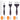 Fuumuui Multi-Head Nylon Round Comb Brushes in 3/4, 1 1/4, and 1 5/8 inch sizes, ideal Fuumuui art supplies for creating textures and special effects.