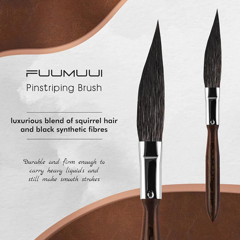 Fuumuui 4pcs Squirrel Hair Pinstriping Brush Set – High Performance Striping Control