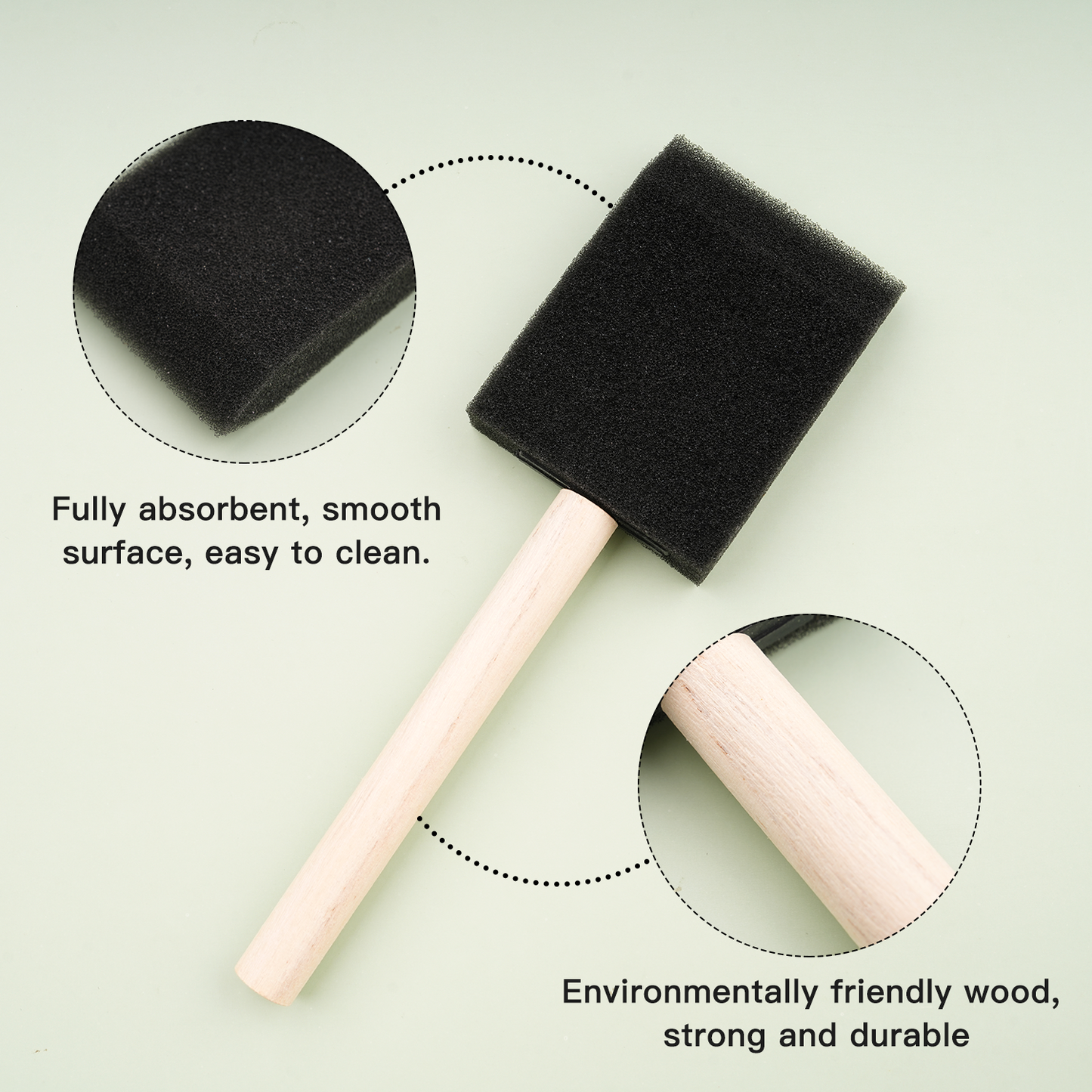Multipurpose Sponge Paint Brushes – Set of 6 for blending, texture and calm creative moments