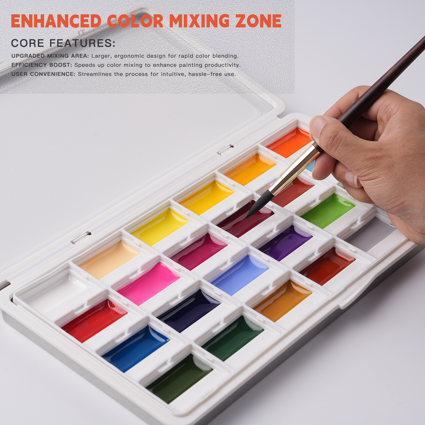 Fuumuui 24-Color Opaque Semi-Moist Watercolor Set – High-Saturation Bright Colors with Strong Coverage and Rich Pigments
