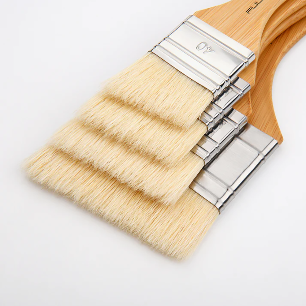 Fuumuui bristle oil brushes, high-quality nylon hair and rust-free aluminum ferrules for durable use.