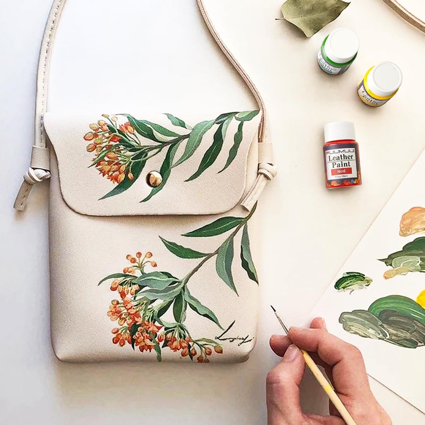 Fuumuui 13 Colors Acrylic Leather Paint Kit