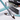 Fuumuui 6pcs Professional Watercolor Brushes Cat's Tongue, with teal handles and silver ferrules on a marble surface.
