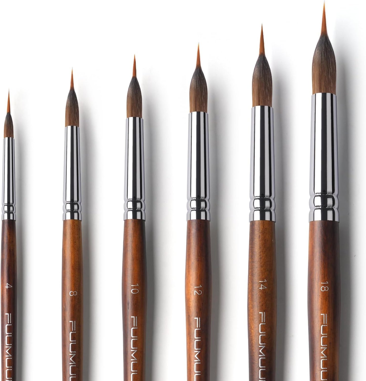 Fuumuui Professional Sable Extended Points Brushes 4pcs/6pcs