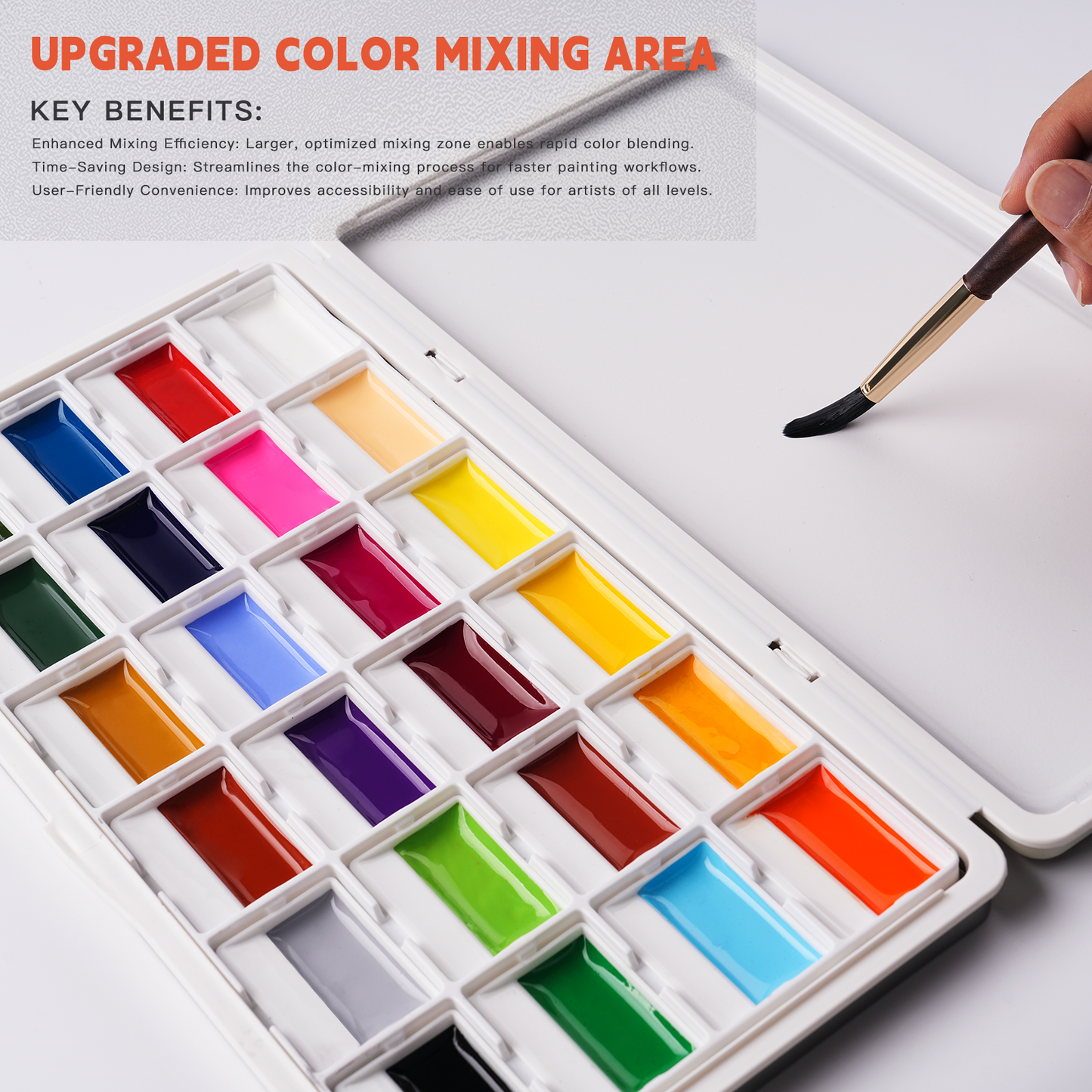 Fuumuui 24-Color Opaque Semi-Moist Watercolor Set – High-Saturation Bright Colors with Strong Coverage and Rich Pigments