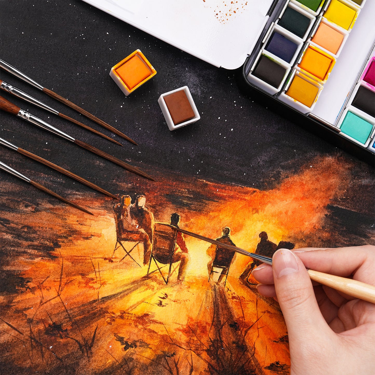 Fuumuui Long Liner Brush , ideal for Acrylic & Oil