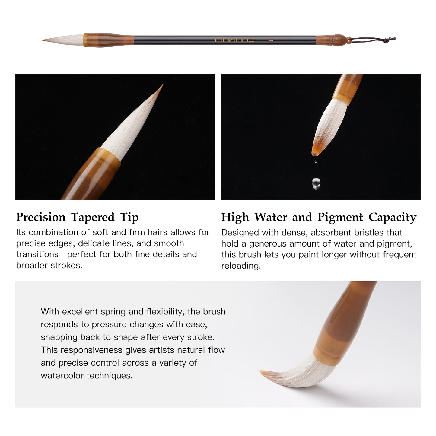 Fuumuui professional calligraphy brush for watercolor, ink painting