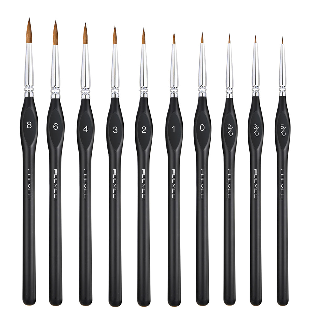 Fuumuui 10pcs Professional Nylon Detail Brushes