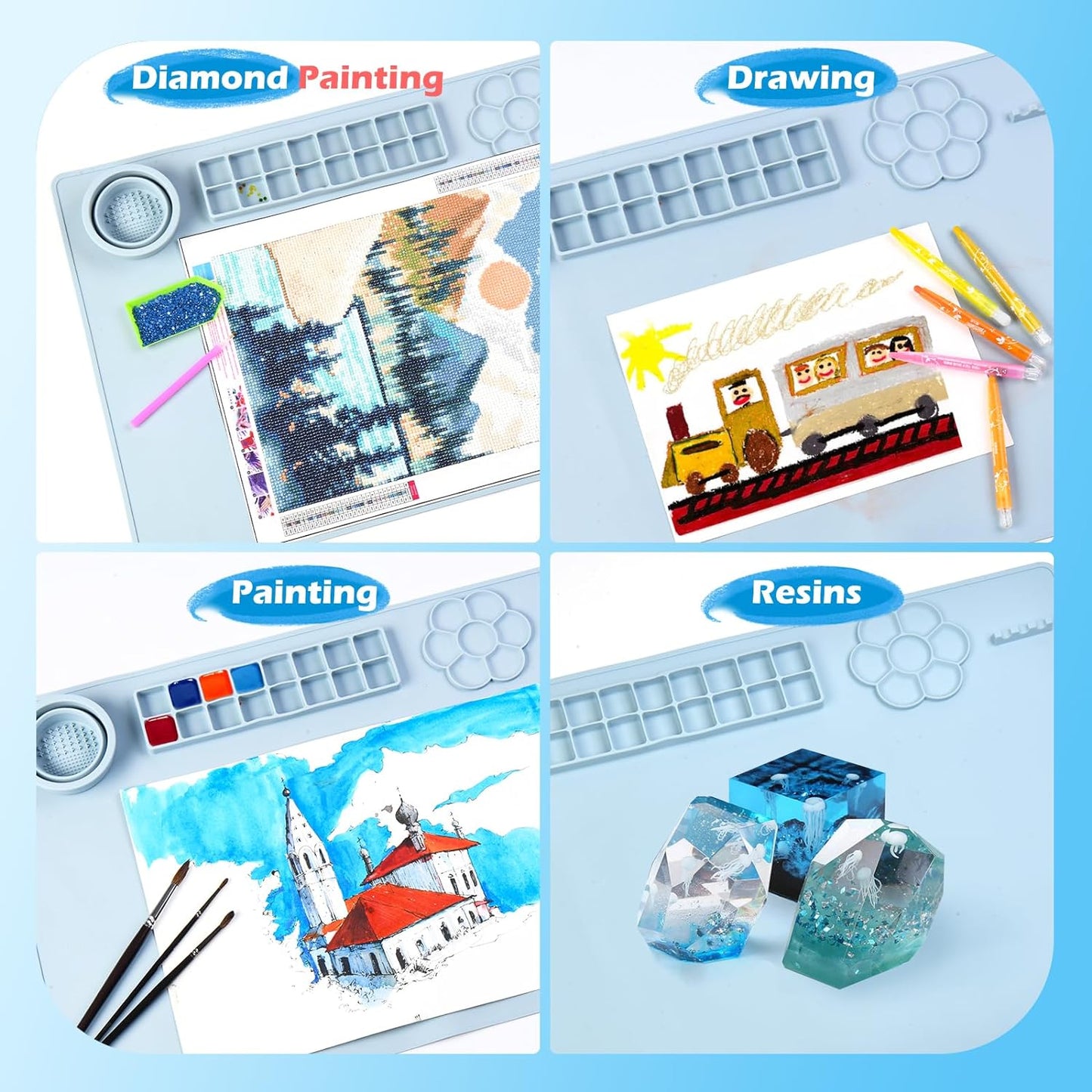 FUUMUUI Silicone Painting Mat With Cup