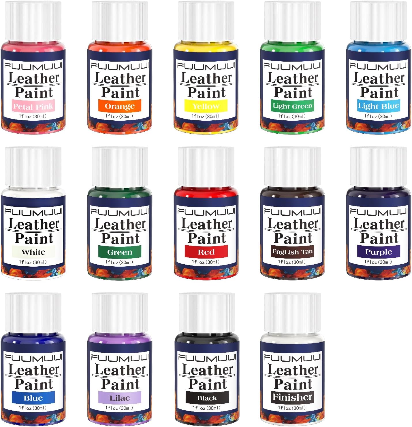 Fuumuui 13 Colors Acrylic Leather Paint Kit